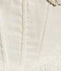 Color:White - Image 4 - Iridescent Organza Sweetheart Neck Short Sleeve Corset Mini Dress
