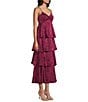 Dear Moon Jacquard Sweetheart Sleeveless Tiered Dress - Image 3