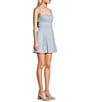 Dear Moon Metallic Square Neck Pleated Dress - Image 3
