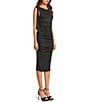 Dear Moon Off The Shoulder Ruched Midi Dress, Color:Black - Image 3