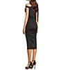Dear Moon Off The Shoulder Ruched Midi Dress, Color:Black - Image 4