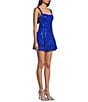 Dear Moon Patterned Sequin Square Neck Tie Back Dress - Image 3