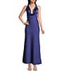 Dear Moon Satin Cowl Neck Tie Back Long Dress - Image 1