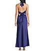 Dear Moon Satin Cowl Neck Tie Back Long Dress - Image 2