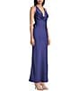 Dear Moon Satin Cowl Neck Tie Back Long Dress - Image 3