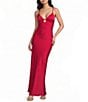 Dear Moon Satin Keyhole Front Lace Up Back Dress - Image 1