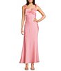 Dear Moon Satin Tie Shoulder Twist Front Midi Dress - Image 1
