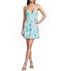 Dear Moon Sequin Beaded Floral V-Neck Mini Dress - Image 1