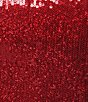 Color:Red - Image 4 - Sequin Double Flounce Hem Bow Back A-Line Dress