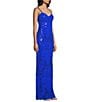 Dear Moon Sequin Patterned Sweetheart Neck Side Slit Dress - Image 3