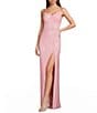 Dear Moon Sequin Patterned Sweetheart Neck Side Slit Dress - Image 5