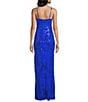 Dear Moon Sequin Patterned Sweetheart Neck Side Slit Fitted Long Dress - Image 2