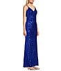 Dear Moon Sequin Patterned V-Neck Satin Tie Back Dress - Image 3