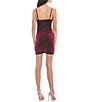 Color:Wine - Image 2 - Sleeveless Cinched-Tie-Front Velvet Sheath Dress