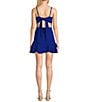 Dear Moon Spaghetti Strap Square Neck Tie Back Corset Dress, Color:Royal - Image 2