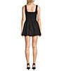 Dear Moon Square Neck Sleeveless Bow-Accented Brocade Dress - Image 2