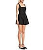 Dear Moon Square Neck Sleeveless Bow-Accented Brocade Dress - Image 3