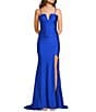 Dear Moon Strapless V-Neck Corseted Back Side Slit Dress - Image 2