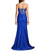 Dear Moon Strapless V-Neck Corseted Back Side Slit Dress - Image 3