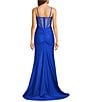 Dear Moon Strapless V-Neck Corseted Back Side Slit Dress - Image 4