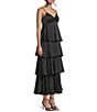 Dear Moon Twist Front Tiered Midi Dress, Color:Black - Image 3