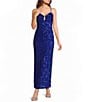 Dear Moon Velvet Sequin Keyhole Front Dress - Image 1