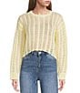 Dee Elly Knit Open Knit Oversized Crochet Long Sleeve Boxy Sweater - Image 1