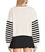 Dee Elly Long Sleeve Stripe Sweater, Color:Ivory - Image 2