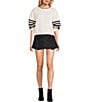 Dee Elly Long Sleeve Stripe Sweater, Color:Ivory - Image 3