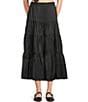 Dee Elly Coordinating Taffeta Maxi Skirt, Color:Black - Image 1