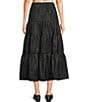 Dee Elly Coordinating Taffeta Maxi Skirt, Color:Black - Image 2
