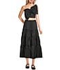 Dee Elly Coordinating Taffeta Maxi Skirt, Color:Black - Image 3