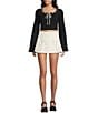 Dee Elly Mini Bow Skirt, Color:Ivory - Image 3
