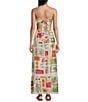 Dee Elly Postcard Print Square Neck Maxi Dress - Image 2