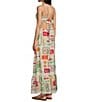 Dee Elly Postcard Print Square Neck Maxi Dress - Image 4