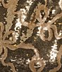 Dee Elly Sequin Bow Mini Coordinating Skirt, Color:Gold - Image 4