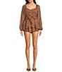 Dee Elly Smocked Long Sleeve Mini Dress - Image 1