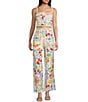 Dee Elly Square Multi Print Coordinating Top, Color:Red - Image 3