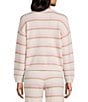 Dee Elly Dee Elly Stripe Long Sleeve Collared V-Neck Coordinating Sweater, Color:Brown Stripe - Image 2