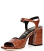 Deltan Alexis Crocodile Print Embossed Leather Ankle Strap Dress ...