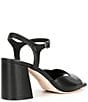Color:Black - Image 2 - Alexis Leather Ankle Strap Dress Sandals