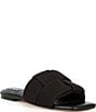 Color:Black - Image 1 - Ariel Woven Linen Flat Sandals