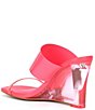 Color:Strawberry - Image 3 - Emmie Clear Vinyl Wedge Dress Sandals