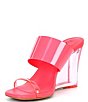 Color:Strawberry - Image 4 - Emmie Clear Vinyl Wedge Dress Sandals