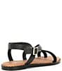 Color:Black - Image 2 - Eva Leather Toe Loop Flat Sandals
