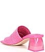 Color:Fuchsia - Image 3 - Fae Stretch Raffia Block Heel Slide Sandals