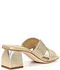 Color:Metallic Gold - Image 2 - Freya Braided Rope Block Heel Slide Sandals