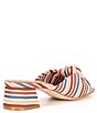 Color:Multi Stripe - Image 2 - Georgie Knotted Square Toe Stripe Fabric Slide Sandals
