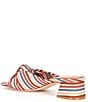 Color:Multi Stripe - Image 3 - Georgie Knotted Square Toe Stripe Fabric Slide Sandals