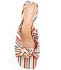 Color:Multi Stripe - Image 5 - Georgie Knotted Square Toe Stripe Fabric Slide Sandals